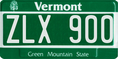 VT license plate ZLX900