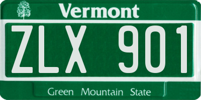 VT license plate ZLX901