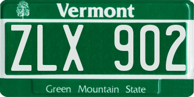 VT license plate ZLX902