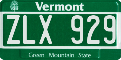 VT license plate ZLX929