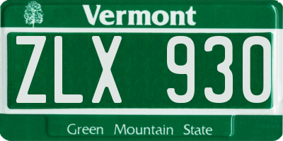 VT license plate ZLX930