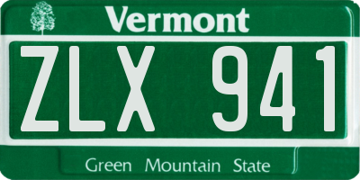VT license plate ZLX941