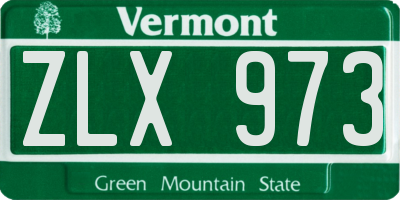 VT license plate ZLX973