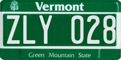 VT license plate ZLY028
