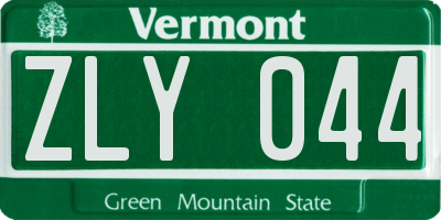 VT license plate ZLY044
