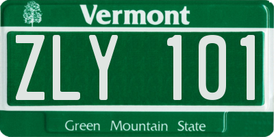 VT license plate ZLY101