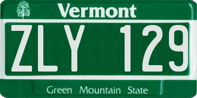 VT license plate ZLY129