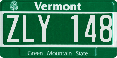 VT license plate ZLY148