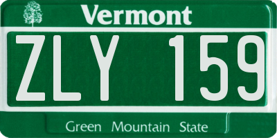 VT license plate ZLY159