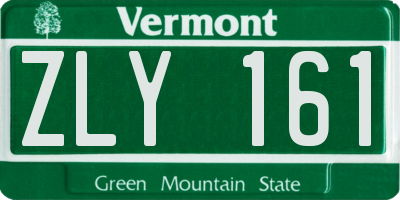 VT license plate ZLY161