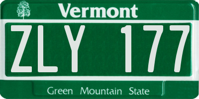 VT license plate ZLY177