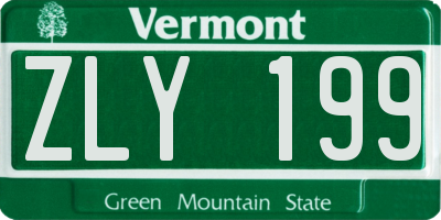 VT license plate ZLY199