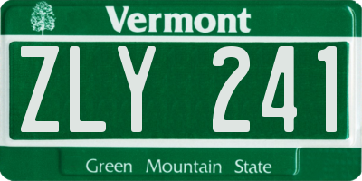VT license plate ZLY241