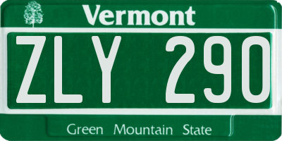 VT license plate ZLY290