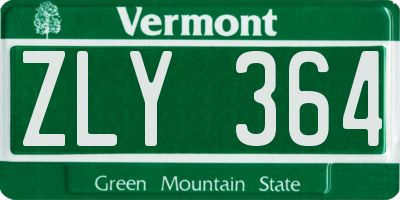VT license plate ZLY364