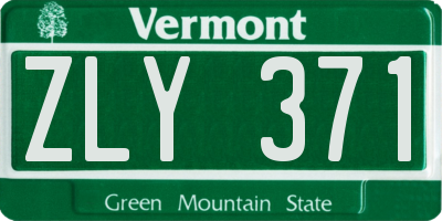 VT license plate ZLY371