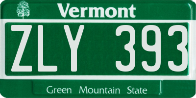 VT license plate ZLY393