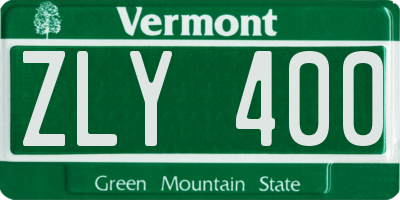 VT license plate ZLY400