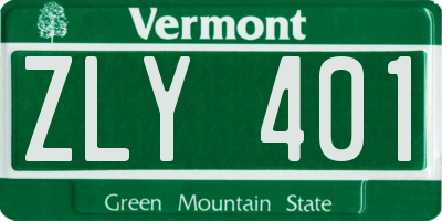VT license plate ZLY401