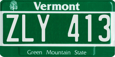 VT license plate ZLY413