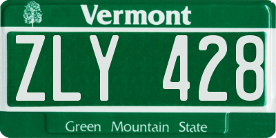 VT license plate ZLY428
