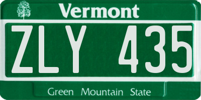VT license plate ZLY435