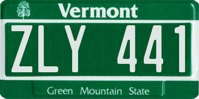 VT license plate ZLY441