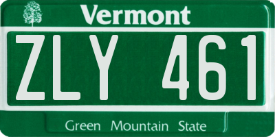 VT license plate ZLY461