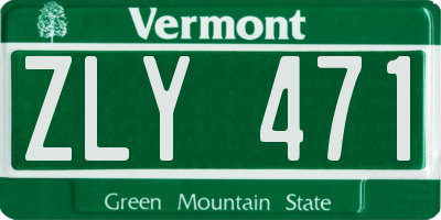 VT license plate ZLY471