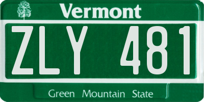 VT license plate ZLY481