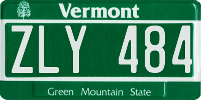 VT license plate ZLY484