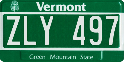 VT license plate ZLY497
