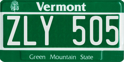 VT license plate ZLY505