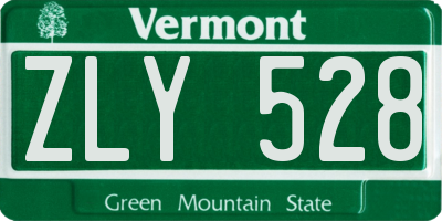 VT license plate ZLY528