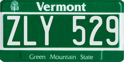 VT license plate ZLY529