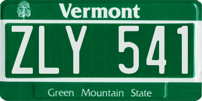 VT license plate ZLY541