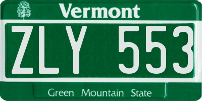 VT license plate ZLY553