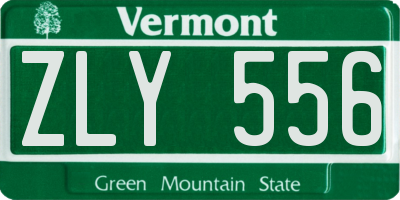 VT license plate ZLY556