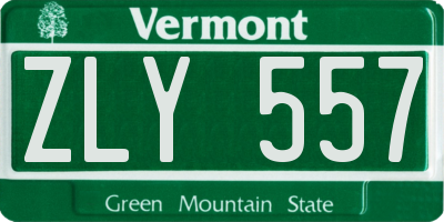 VT license plate ZLY557