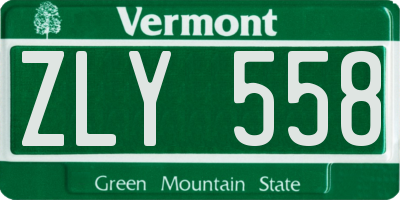 VT license plate ZLY558