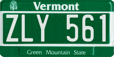 VT license plate ZLY561