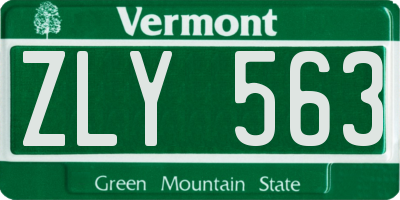 VT license plate ZLY563