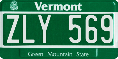 VT license plate ZLY569