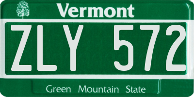 VT license plate ZLY572