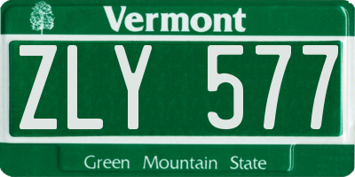 VT license plate ZLY577