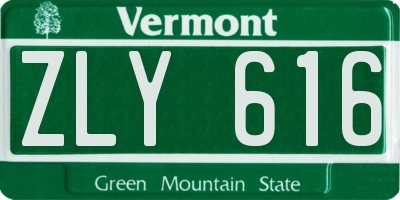 VT license plate ZLY616