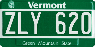 VT license plate ZLY620