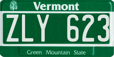 VT license plate ZLY623