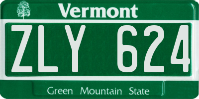 VT license plate ZLY624