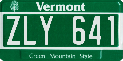 VT license plate ZLY641